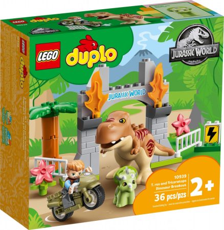 10939 LEGO® DUPLO® T. rex és Triceratops dinoszaurusz szökés