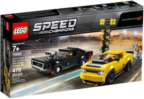 75893 LEGO® Speed Champions 2018 Dodge Challenger SRT Demon és 1970 Dodge Charger R/T